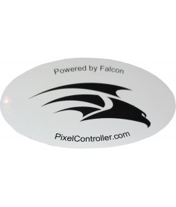 Powered By Falcon Sticker - 2x3.5 inch
